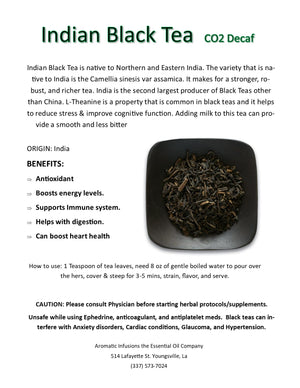Indian CO2 Decaffeinate Black Tea OR
