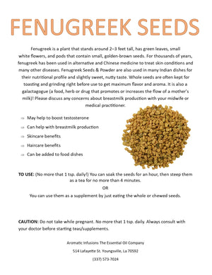 Fenugreek Seed, Whole OR