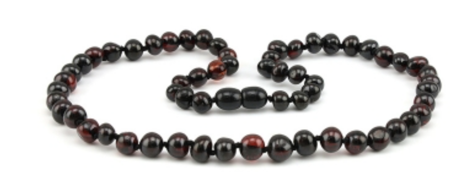 Natural Baltic Amber Adult Necklace Cherry Color Polished Baroque Shape Pieces