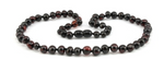 Natural Baltic Amber Adult Necklace Cherry Color Polished Baroque Shape Pieces