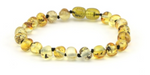 Authentic Baltic Amber Bracelet Light Green Baroque form Beads 19 cm