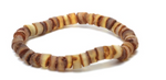 Baltic Amber Bracelet Raw Unpolished Button Shape Beads Stretchy