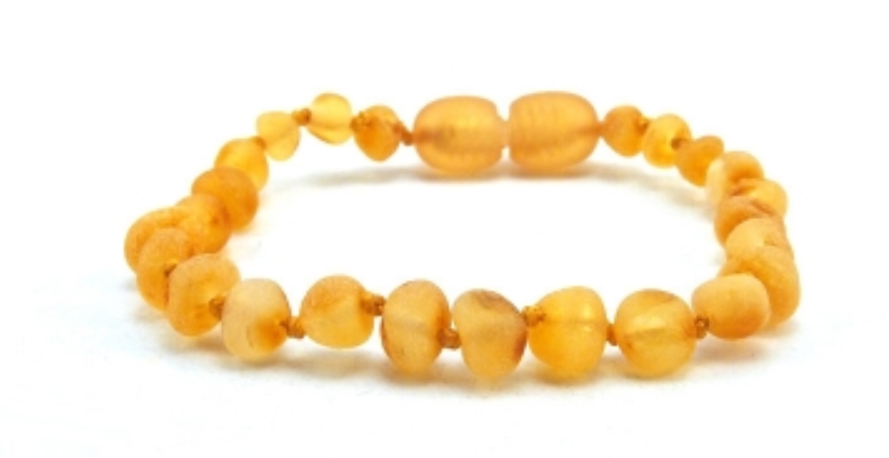 Baltic Amber Baby Teething Bracelet Unpolished Rounded