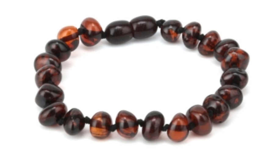 Genuine Baltic Amber Bracelet Cherry Baroque Style Beads 19 cm