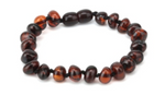 Genuine Baltic Amber Bracelet Cherry Baroque Style Beads 19 cm
