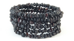 Fine Baltic Amber Bracelet Dark Cherry Raw Unpolished Baroque form Beads Spiral