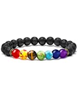 Unisex Lava Stone Chakra Bracelet