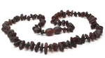 Natural Baltic Amber Children Necklace Cherry color Unpolished Stones