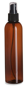 8oz Amber Plastic Bottle w/Sprayer