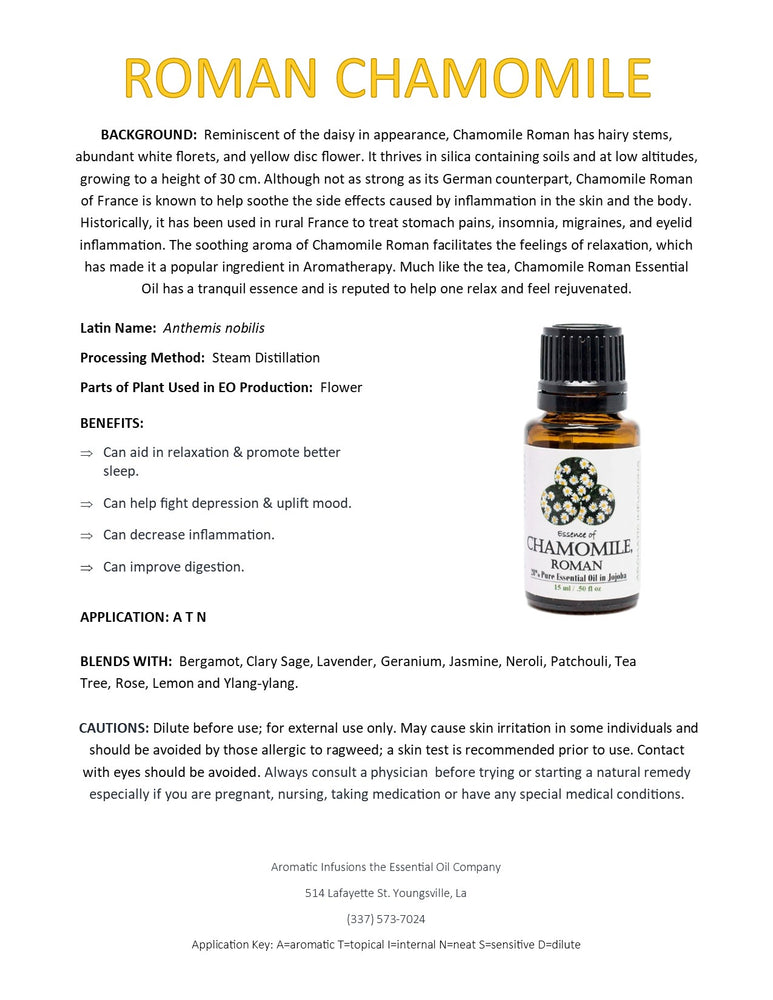 Chamomile, Roman Essential Oil 15ml in Jojoba